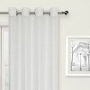 Kate Aurora Glam Chic Living 2 Pack Metallic Foil Sparkle Slub Sheer Grommet Top Curtain Panels - 2 of 4