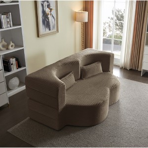 KWPZQEB 2-in-1 Folding Sofa Bed with 2 Pillows, Loveseat Sofa, Boneless Convertible Sleeper Sofa Bed Full Size, Floor Couch & Sleeping Mattress - 1 of 4