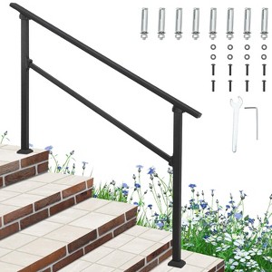 COZONY Metal Handrails for Outdoor Steps, Adjustable Stair Railing with All-Weather Coating, Heavy Duty Hand Rail Kit for Porch, Stairs, Balcony - 1 of 4