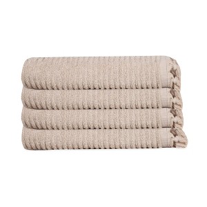 Olive and Linen Ribbed Loom Terry Hand Towel Bundle - 1 of 4