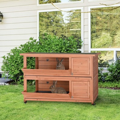 Buy PawHut 54 2Story Rabbit Hutch Indoor Bunny Hutch Outdoor Small