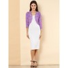 INSPIRE CHIC Women's Elegant 3/4 Sleeve Sheer Floral Lace Open Front Crop Shrug - 4 of 4