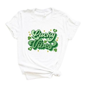 Simply Sage Market Women's Lucky Vibes Cursive Short Sleeve Graphic Tee - 1 of 4