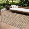 Orange Beige And Copper Geometric Washable Indoor Outdoor Area Rug - 2 of 4