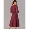 Seta T Women's Mesh Puff Long Sleeve U-neck Pleated Ribbed Knit Midi Sweater Dress - 4 of 4