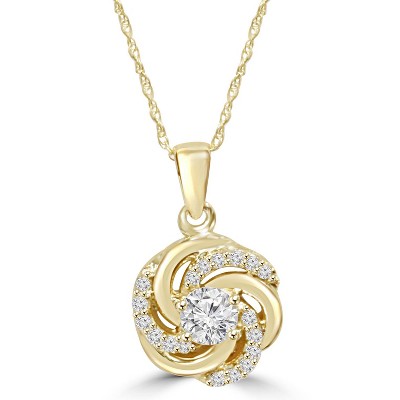 Pompeii3 1/2CT Diamond Vintage Circle Braided Pendant 14K Yellow Gold