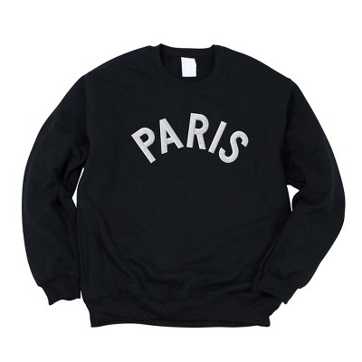 Simply Sage Market Women's Graphic Sweatshirt Embroidered Paris Arched - M - Midnight
