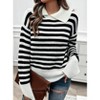 Coolmee Women's Turtleneck Sweater Fall Winter Chunky Knitted Pullover High Low Hem Fashion Basic Jumper Top - 2 of 4