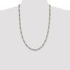 Black Bow Jewelry Men's 5.25mm Sterling Silver, Solid Figaro Chain Necklace - 2 of 4