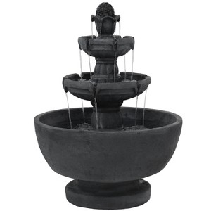 Sunnydaze 34"H Electric Polyresin 3-Tier Budding Fruition Outdoor Water Fountain - 1 of 4