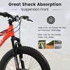 AENKYO 24-Inch Fat Tire Mountain Bike for Adults & Youth, Shimano 7-Speed, All-Terrain, Dual Disc Brakes Trail & City Ride - Orange - 4 of 4