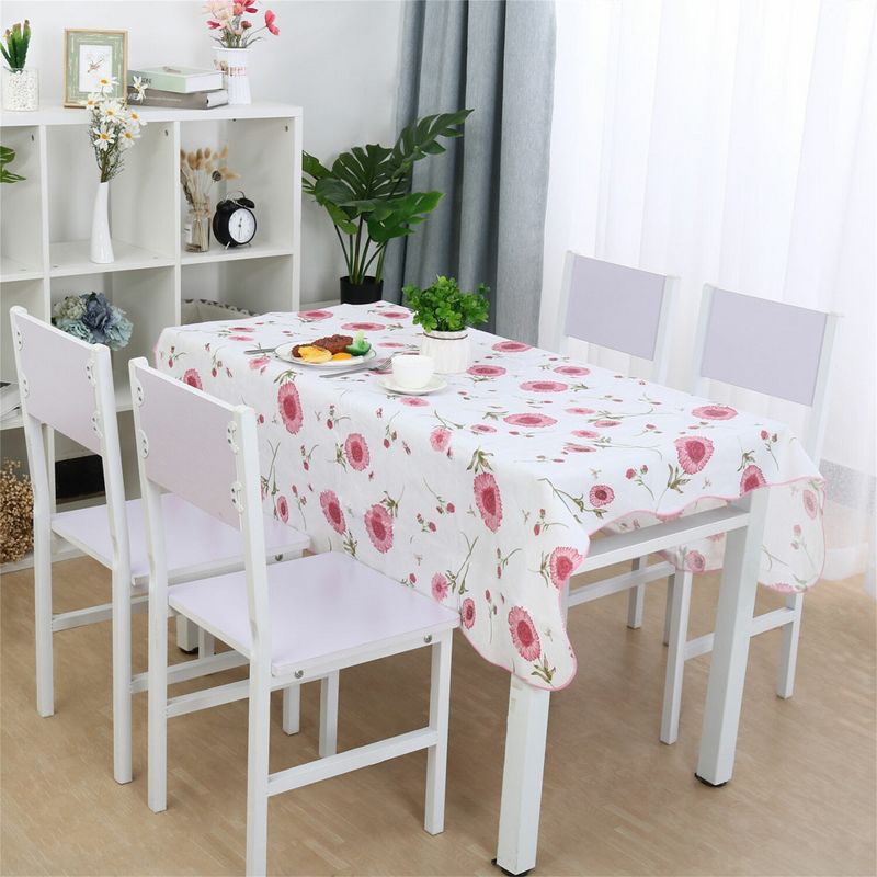 PiccoCasa Rectangle Vinyl Water Oil Resistant Printed Tablecloths Pink Flower 41"x60", 2 of 5