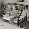 NicBex Bunk Bed with Ladder,Metal Bunk Bed Frame with Safety Guardrail and Slats Support for Kids Teens Dorm Rooms,Black - 4 of 4