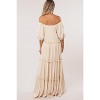 Pinkblush Cream Off Shoulder Ruffle Tiered Maternity Maxi Dress - 4 of 4