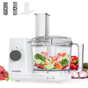 VAVSEA 6 Cup Food Processor and Vegetable Chopper for Dicing, Chopping, Mincing, BPA Free, Stainless Steel Blades, White - 1 of 4