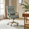 Siivio Modern Leather Swivel Tilting Office Chair with Channel Tufted|HULALA HOME - 3 of 4