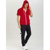 Lars Amadeus Men's Solid Color Zip Up Short Sleeve Hoodies Sweatshirt - 3 of 4