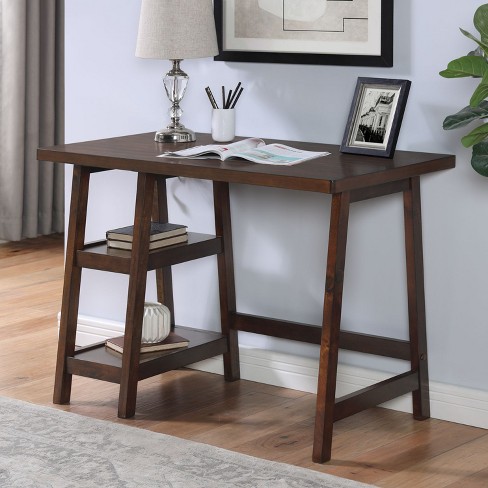 Study Desk Wood Table Workstation, Contemporary Wood Writing Desk With ...