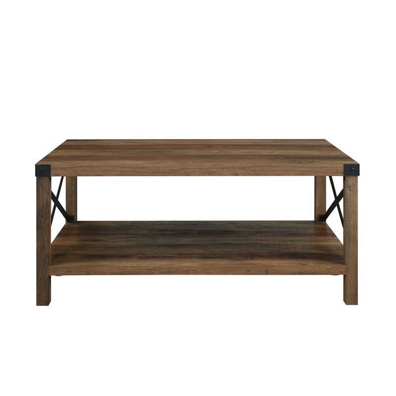 Sophie Rustic Industrial X Frame Coffee Table - Saracina Home, 4 of 17