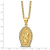 Chisel Stainless Steel Yellow IP-plated with Crystal Our Lady of Guadalupe Pendant on a 24" Curb Chain Necklace - 3 of 4