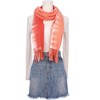INSPIRE CHIC Women's Contrast Color Imitation Cashmere Ombre Fringe Soft Winter Warm Scarves 1Pc - 2 of 4