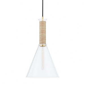 Mitzi Besa 1 - Light Pendant in  Aged Brass Clear Shade - 1 of 1