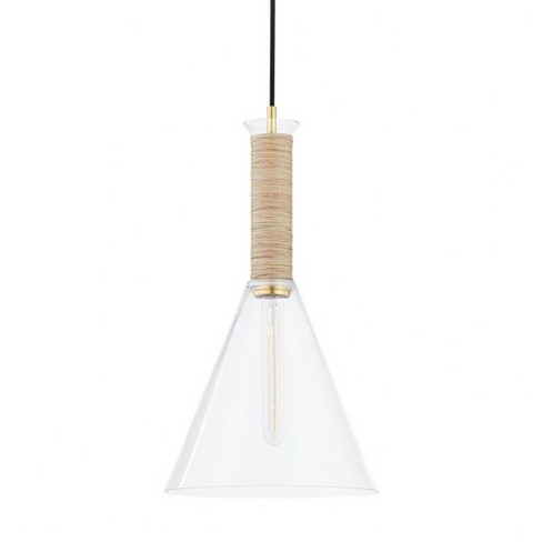 Mitzi Besa 1 - Light Pendant in  Aged Brass Clear Shade - image 1 of 1