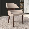 LeisureMod Ethos Leather Dining Chair – Upholstered Mid-Century Modern Accent Chair with Rubberwood Legs for Kitchen, Dining Room, or Office Set of 4 - 3 of 4