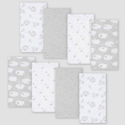Gerber Baby 8pk Sheep Burpcloth - White