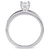 EVERLY JEWELRY | Sterling Silver 1/10 CT TW Black Diamond and Created White Sapphire Engagement Ring with Black Rhodium - 4 of 4