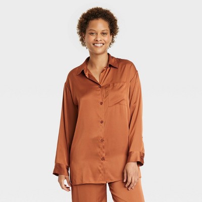 SKIMS JACQUARD LONG SLEEVE BUTTON UP SLEEP SET