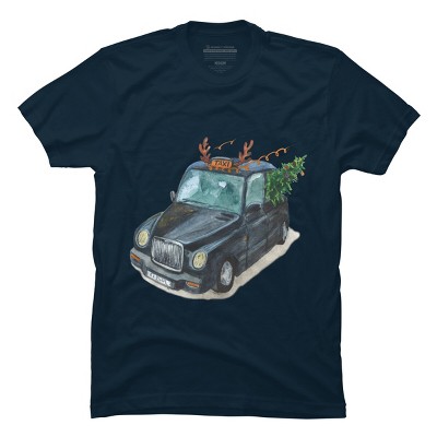 Men's Design By Humans Christmas Cab By ValerieShephard T-Shirt