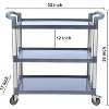 Heavy Duty Plastic Utility Cart with 3 Tier Shelves and Wheels, Rolling Service Cart for Kitchen, Office, Restaurant - 2 of 4