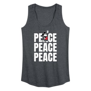 Women's - Disney - Mickey Peace Graphic Racerback Tank - 1 of 4