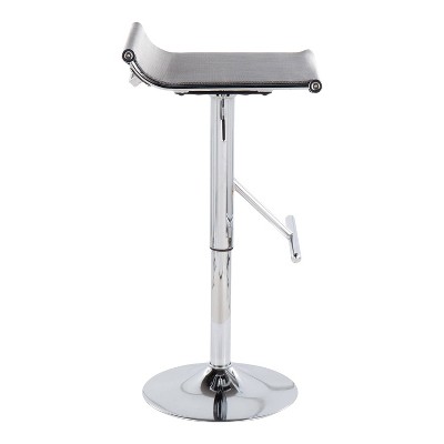 Mirage Ale Adjustable Silver Mesh and Chrome Swivel Barstool
