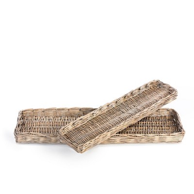 Park Hill Collection Rattan Woven Bread Trays