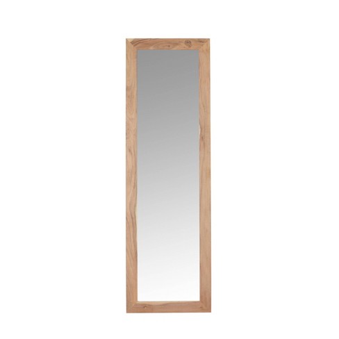 acacia wood floor mirror