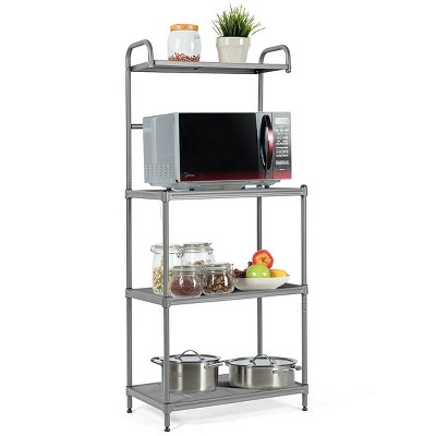 Costway 4-Tier Baker's Rack Microwave Oven Stand Shelves Kitchen Storage Rack Organizer