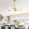 DAKAFUL 8 - Light Sputnik Chandelier with White Frosted Glass Globes Shades, Modern E26 Bases Ceiling Light for Dining Room, Living Room(Gold) - 3 of 4