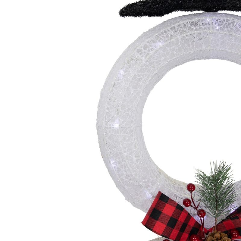Northlight 48" LED Lighted Wreath Snowman Outdoor Christmas Decoration, 5 of 8