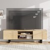 70" Modern TV Stand for TVs Up to 80", Minimalist Wooden Entertainment Center, Media Cabinet TV Console with 2 Drawers & Open Shelves - 4 of 4