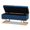 Ellery Velvet Fabric Upholstered Ottoman - Baxton Studio - 2 of 4