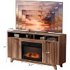 VINGLI Fireplace TV Stand for up to 70 inch TVs, Fluted Entertainment Center with Electric Fireplace Heater & Adjustable Shelves ＆ Open Cabinet - 2 of 4