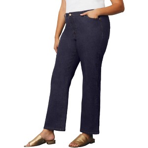 June + Vie by Roaman's Women's Plus Size June Fit Boyfriend Jeans - 1 of 4