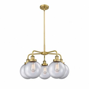 Beacon - 5 Light Stem Hung Chandelier In Art Deco Style-17.38 Inches Tall and 26 Inches Wide - 1 of 1
