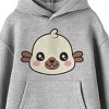 Tasty Peach Cute Yellow Face Long Sleeve Athletic Heather Youth Hooded Sweatshirt - 2 of 2