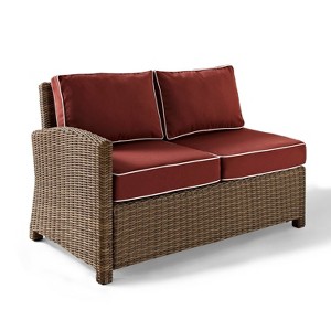 Bradenton Steel Outdoor Left Side Sectional Sangria/Weathered Brown - Crosley - 1 of 4