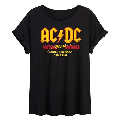 Women s Ac dc Who Made Who North American Tour 1986 Oversized Graphic T shirt Target