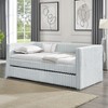 Sapphtopaz Twin Size Daybed with Corduroy Upholstered Sofa Bed with Pull-Out Bed and Wood Slats Support Beds for Apartment, Bedroom - 2 of 4