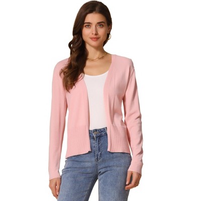 INSPIRE CHIC Women's Open Front Long Sleeve Lightweight Spring Knit Sweater Cardigan